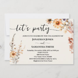 秋ワイルドフラワーズパーティー結婚婚約 招待状