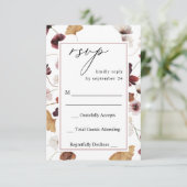 秋ワイルドフラワーズフローラいいえ食事RSVP 出欠カード (スタンド正面)