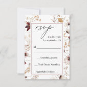 秋ワイルドフラワーズフローラいいえ食事RSVP 2 出欠カード (正面)