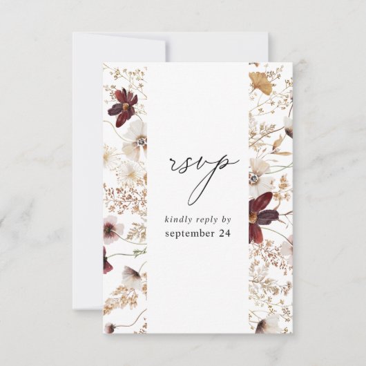 秋ワイルドフラワーズフローラと食事RSVP 出欠カード (正面)