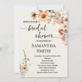 秋ワイルドフラワーズブライダルシャワーボホ結婚ズ 招待状 (正面)