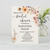 秋ワイルドフラワーズブライダルシャワーボホ結婚ズ 招待状 (スタンド正面)