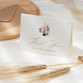 秋ワイルドフラワーズブーケ結婚ーズ サンキューカード