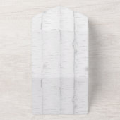 秋ワイルドフラワーズホワイト樺の木結婚ツリー オールインワン招待状 (外側)