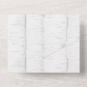 秋ワイルドフラワーズホワイト樺の木結婚ツリー オールインワン招待状 (裏面)