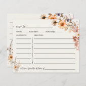 秋ワイルドフラワーズレシピカードボホシック (正面/裏面)