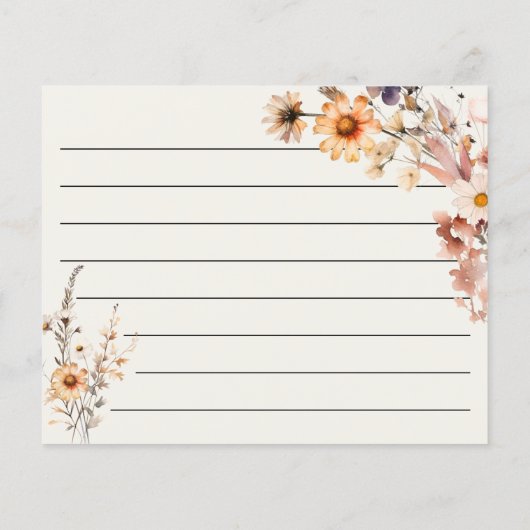 秋ワイルドフラワーズレシピカードボホシック (裏面)