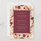 秋ワイルドフラワーズ&フォトウェブサイ結婚ト秋 招待状 (正面)