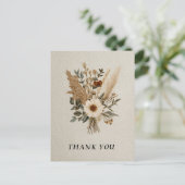 秋ワイルドフラワーテクスチャ紙サンキューカード ポストカード (スタンド正面)