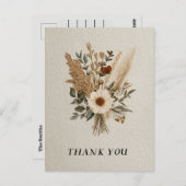 秋ワイルドフラワーテクスチャ紙サンキューカード ポストカード (正面/裏面)
