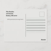 秋ワイルドフラワーテクスチャ紙サンキューカード ポストカード (裏面)