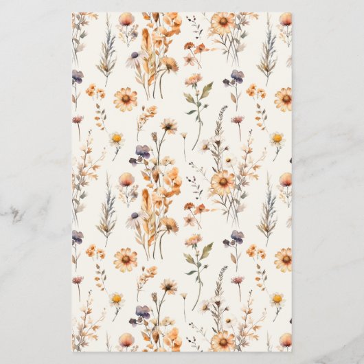 秋ワイルドフラワーノート結婚カップルのゲームカード チラシ (裏面)