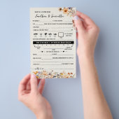 秋ワイルドフラワーノート結婚カップルのゲームカード チラシ (ハンドル)