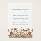 秋ワイルドフラワーノーラップシャワー表示ギフトラベル (正面)