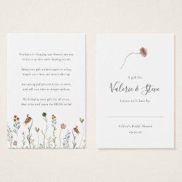 秋ワイルドフラワーノーラップシャワー表示ギフトラベル