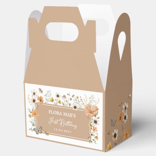 秋ワイルドフラワーバタフライティーパーティー誕生日 フェイバーボックス (オープン)