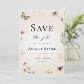 秋ワイルドフラワーバタフライ自然開花乾燥 招待状 (スタンド正面)