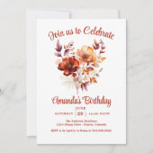 秋ワイルドフラワーバースデーパーティー 招待状 (正面)