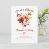 秋ワイルドフラワーバースデーパーティー 招待状 (スタンド正面)