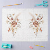 秋ワイルドフラワーパンパスグラスエフエメラデクページ 薄葉紙 (クラフト)