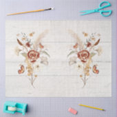 秋ワイルドフラワーパンパスグラス素朴ウッドデクページ 薄葉紙 (クラフト)