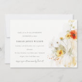 秋'ワイルドフラワーパンプキンウォーターカラー誕生日 招待状 (正面)