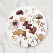 秋ワイルドフラワーピンクかぼちゃありがとうメッセージカード フェイバータグ (裏面)