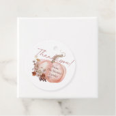 秋ワイルドフラワーピンクかぼちゃありがとうメッセージカード フェイバータグ (インサイチュ)