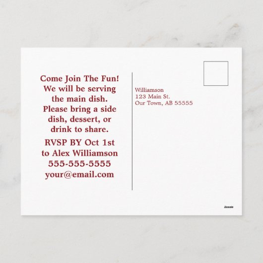 秋ワイルドフラワーファミリー懇親会はがきに参加 シーズンポストカード (裏面)