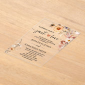 秋ワイルドフラワーファンシーは単なる愛の駆け落ち アクリル招待状 (レイダウン)