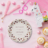 秋ワイルドフラワーフィールドベージュ結婚ズ ペーパープレート (パーティー)