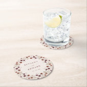 秋ワイルドフラワーフィールドベージュ結婚ズ ラウンドペーパーコースター (インサイチュ)