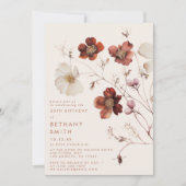 秋ワイルドフラワーフィールド誕生日パーティー 招待状 (正面)