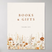 秋ワイルドフラワーフィールド赤ちゃんシャワー本のギフト ポスター (正面)