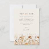 秋ワイルドフラワーフィールド赤ちゃんシャワー サンキューカード (正面)