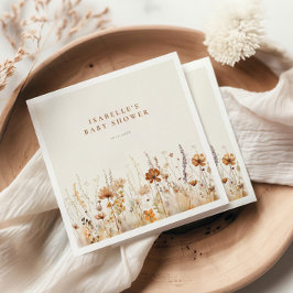 秋ワイルドフラワーフィールド赤ちゃんシャワー スタンダードカクテルナプキン