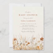 秋ワイルドフラワーフィールド赤ちゃんシャワー 招待状 (正面)