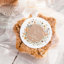 秋ワイルドフラワーフェアリープリンセス誕生日ティーパーティー ラウンドシール