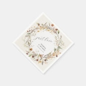 秋ワイルドフラワーフローラリース秋BOHO 結婚's スタンダードカクテルナプキン (角)