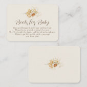 秋ワイルドフラワーブックベイビーシャワーインサート エンクロージャーカード (正面/裏面)