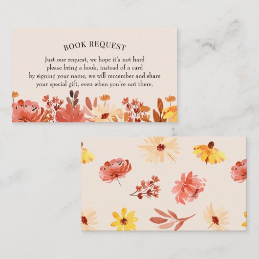 秋ワイルドフラワーブックリクエスト/ベビー挿入用ブック 名刺 (正面/裏面)
