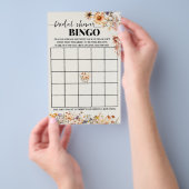 秋ワイルドフラワーブライダルシャワービンゴゲームカード チラシ (ハンドル)