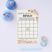 秋ワイルドフラワーブライダルシャワービンゴゲームカード チラシ (シングル)
