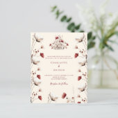 秋ワイルドフラワーブルゴーニュ結婚式招待状 (スタンド正面)