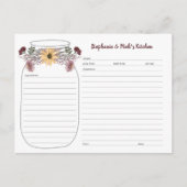 秋ワイルドフラワーブーケメイスンジャーレシピカード 案内ポストカード (正面)