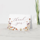 秋ワイルドフラワーベイビーシャワー折りありがとうありがとう カード (正面)