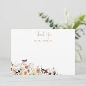 秋ワイルドフラワーベビーシャワーフラット サンキューカード (スタンド正面)