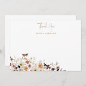 秋ワイルドフラワーベビーシャワーフラット サンキューカード (正面/裏面)