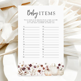 秋ワイルドフラワーベビーシャワーベビーアイテムゲーム