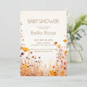 秋ワイルドフラワーベビーシャワー招待状 招待状 (スタンド正面)